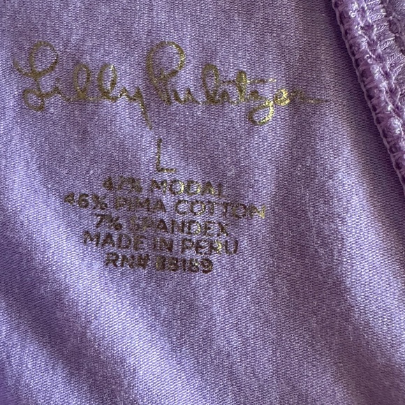 Lilly Pulitzer Purple Ruffle Tank Size Large - Picture 4 of 4